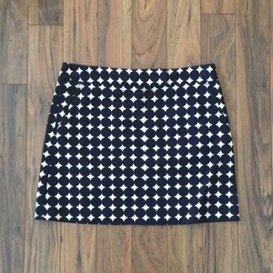 J. Crew Navy and Cream Mini Skirt